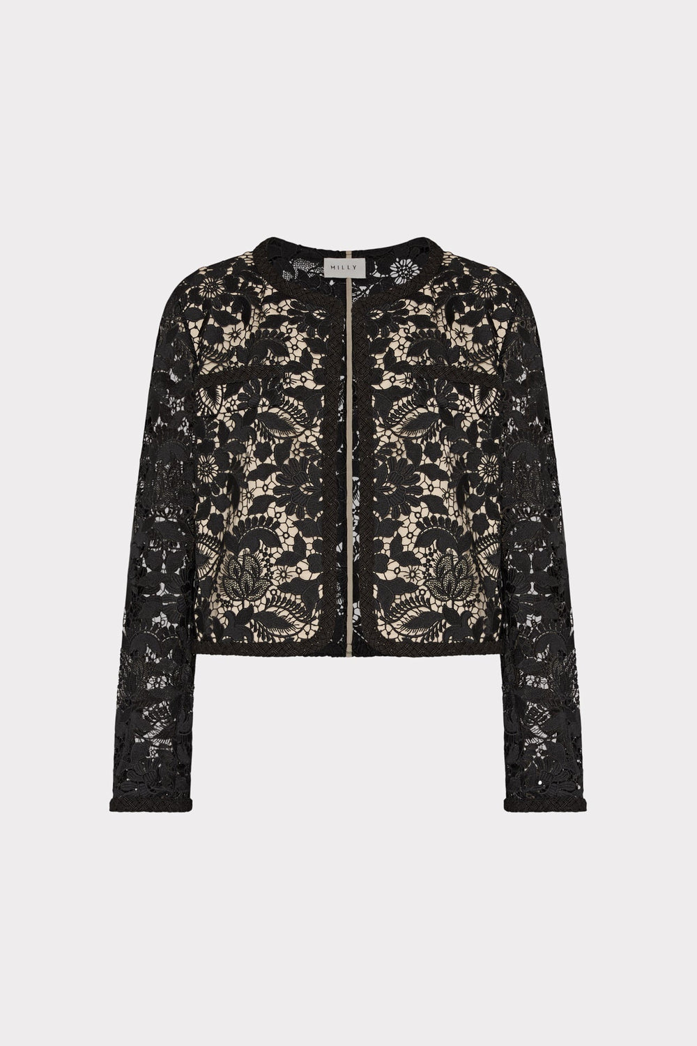 3D Garden Lace Jacket Black | Milly Women