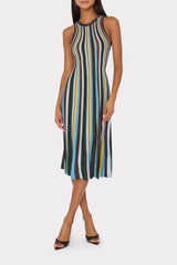 Multi Stripe Halter Knit Midi Dress Multi | Milly Women