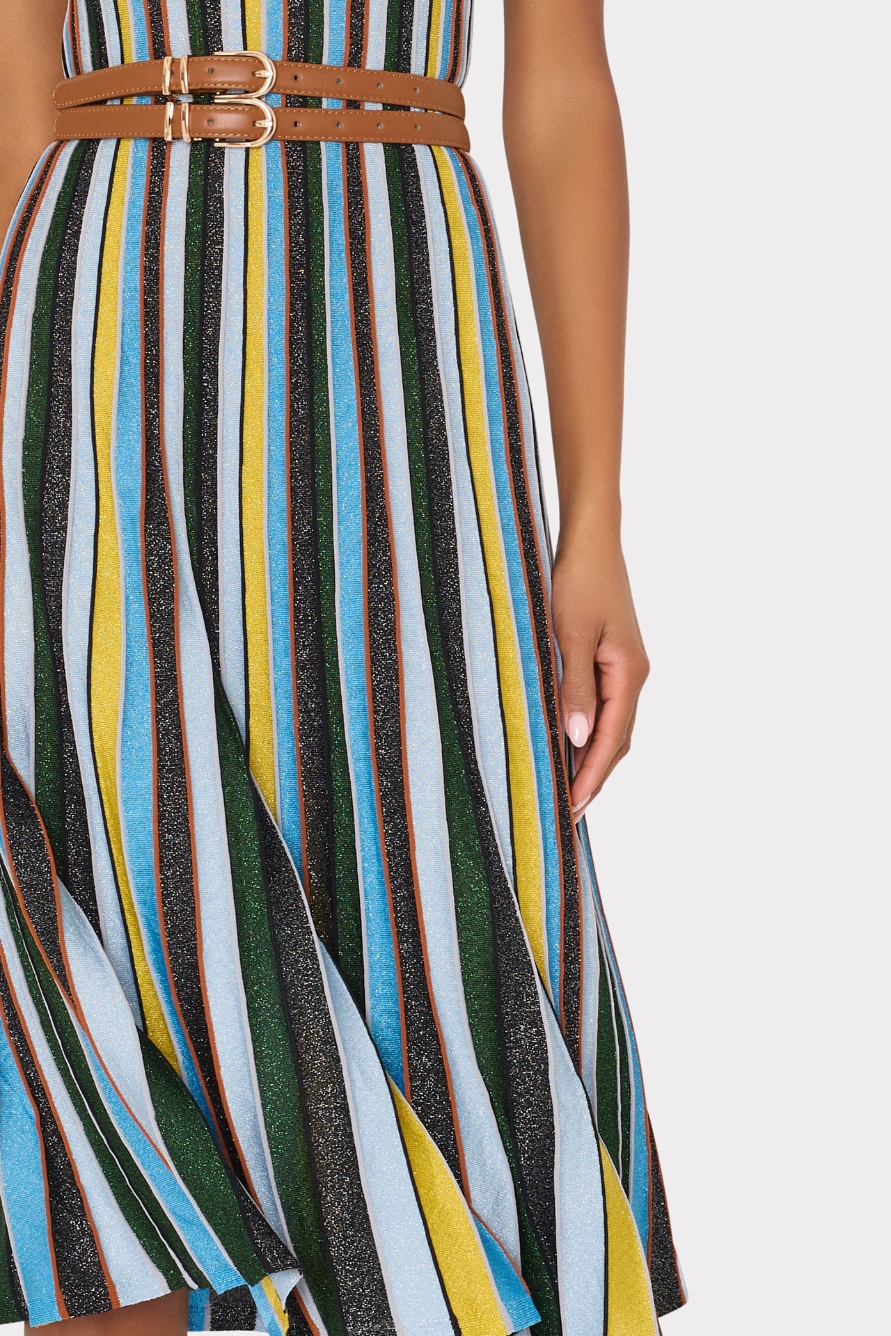 Multi Stripe Halter Knit Midi Dress Multi | Milly Women
