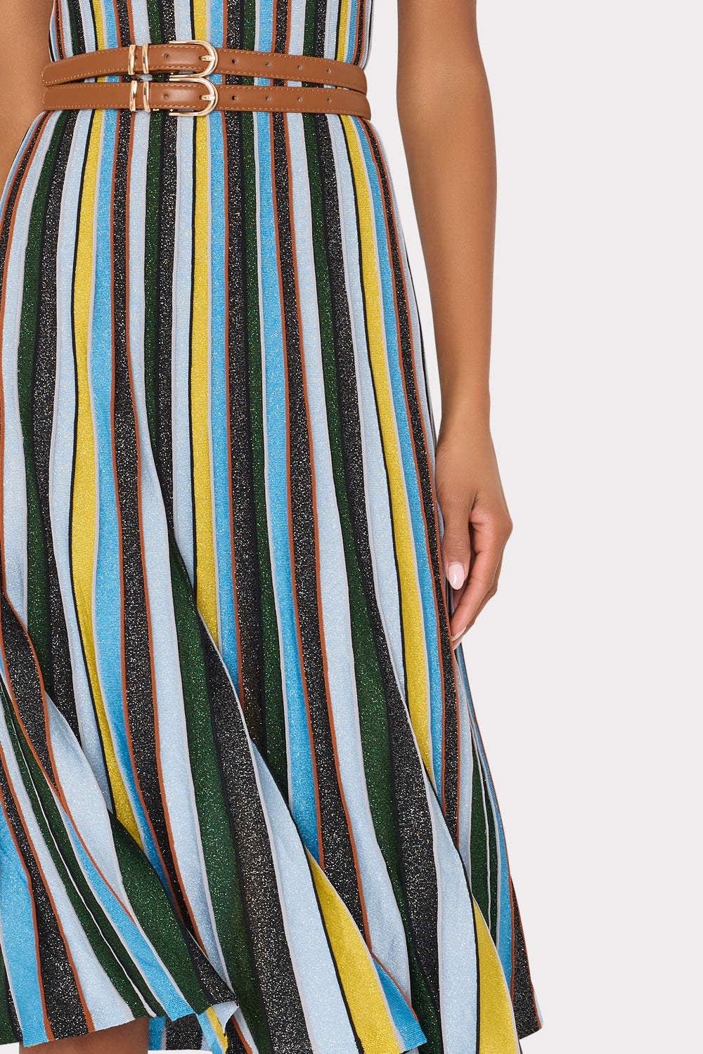 Multi Stripe Halter Knit Midi Dress Multi | Milly Women