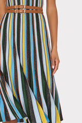 Multi Stripe Halter Knit Midi Dress Multi | Milly Women