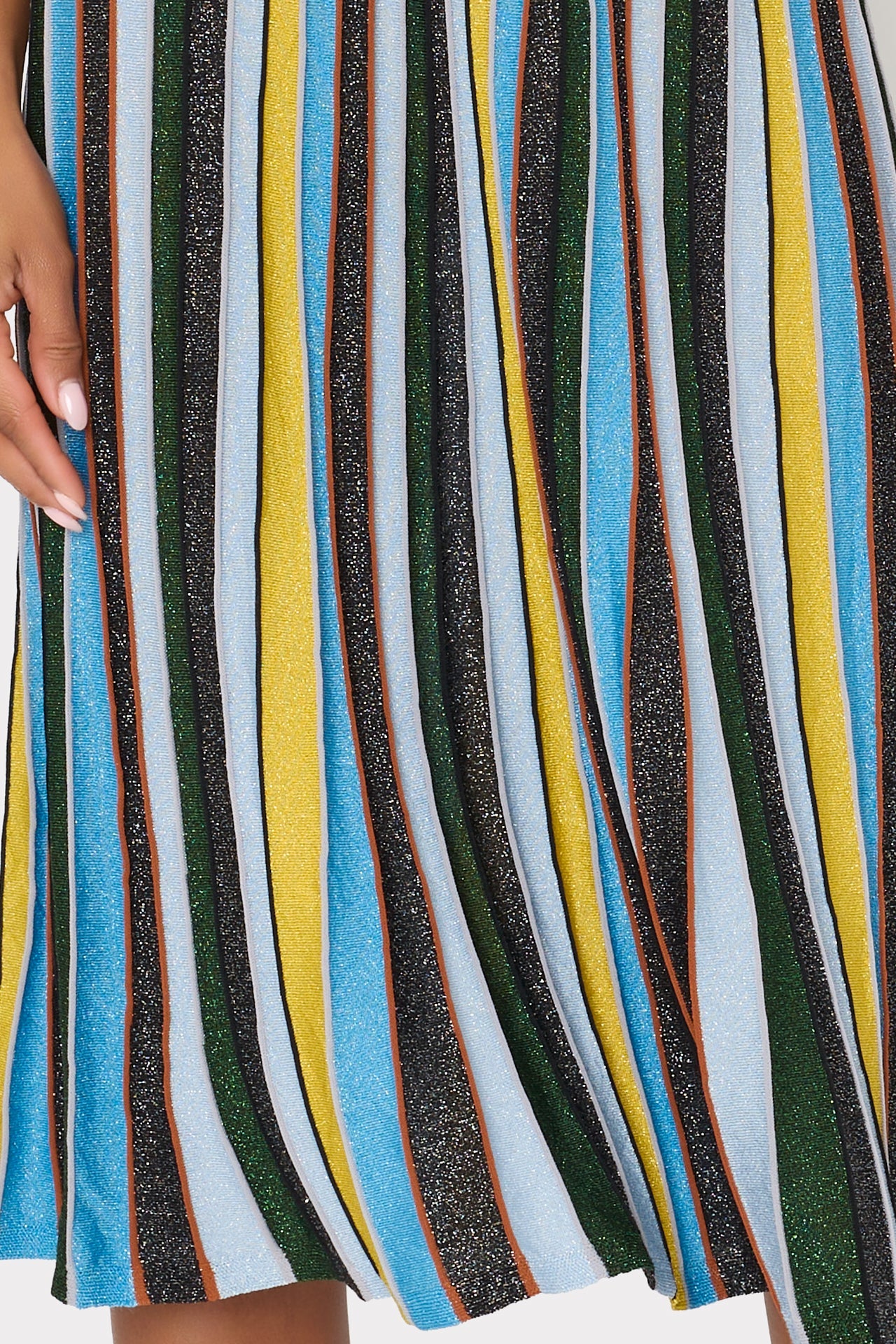 Multi Stripe Halter Knit Midi Dress Multi | Milly Women