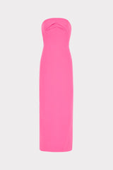 Taylor Triangle Pleat Cady Dress Pink | Milly Women
