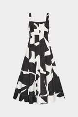 Grand Foliage Poplin Midi Dress Black/White | Milly Women
