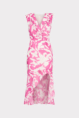 Nanci Lily Silhouette Ruffle Dress Pink/Ecru | Milly Women