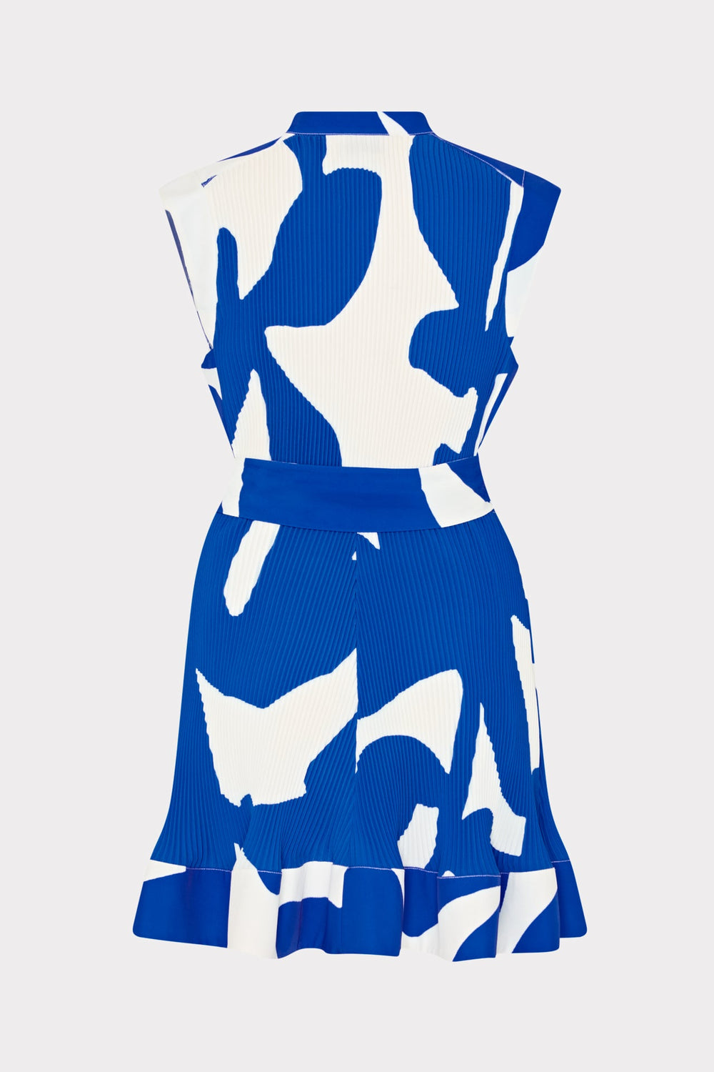 Joan Grand Foliage Pleated Dress Blue/White | Milly Women
