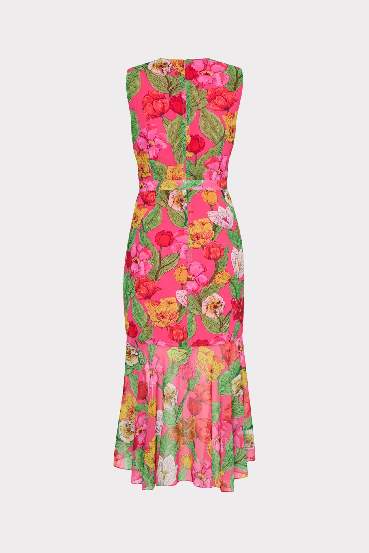 Nanci Tulip Rosette Ruffle Dress Pink Multi | Milly Women