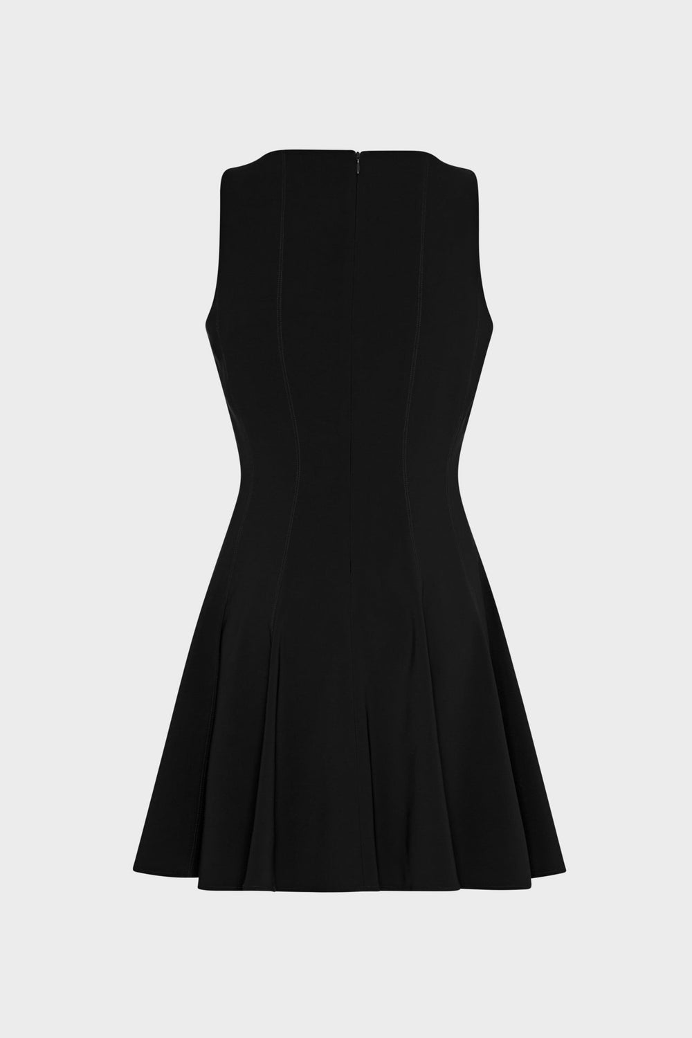 Sleeveless Stretch Cady Fit And Flare Dress Black | Milly Women