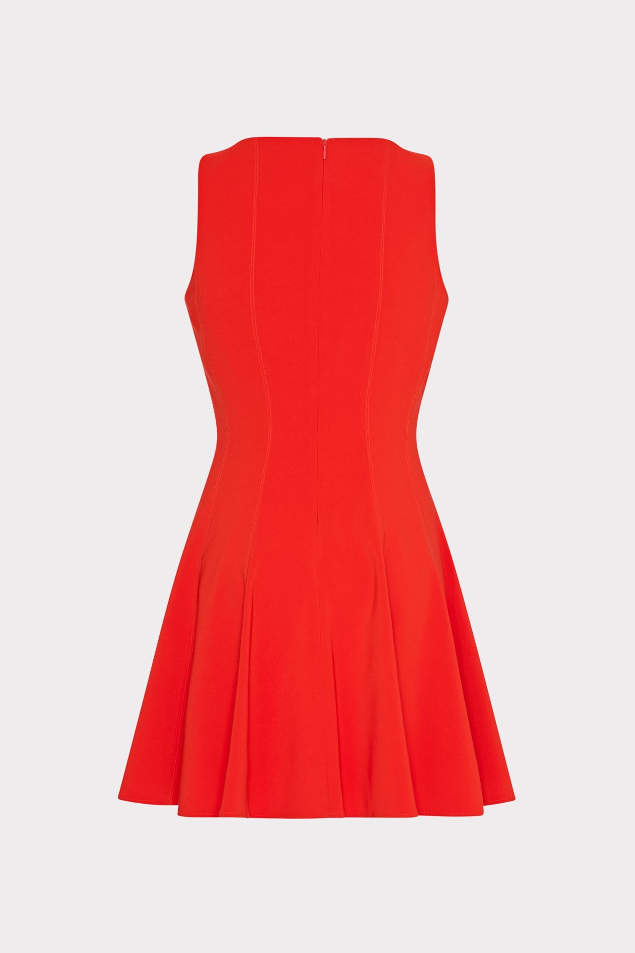 Sleeveless Stretch Cady Fit And Flare Dress Red | Milly Women