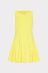 Sleeveless Stretch Cady Fit And Flare Dress Yellow | Milly Women