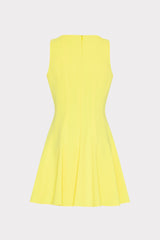 Sleeveless Stretch Cady Fit And Flare Dress Yellow | Milly Women