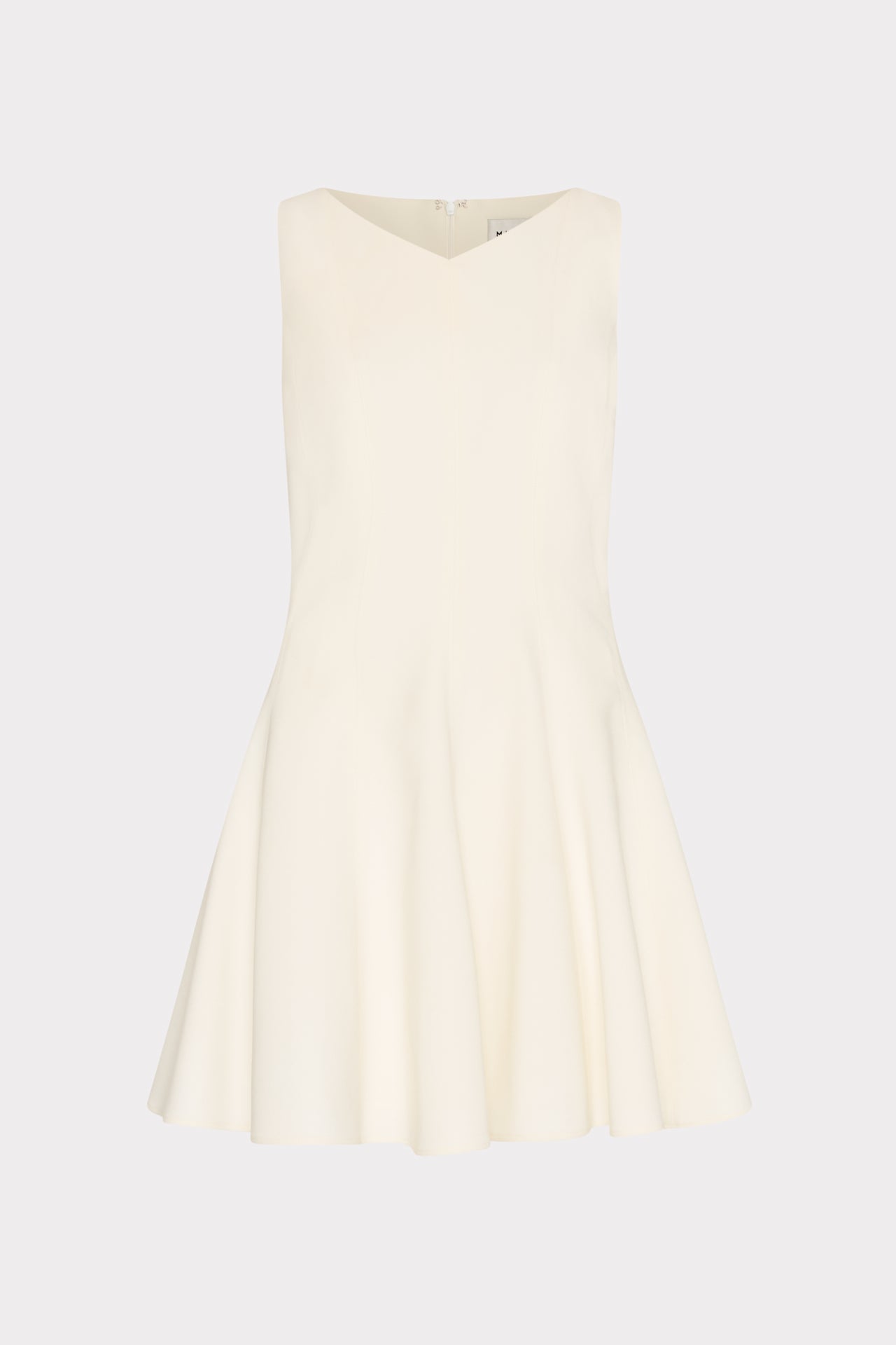 Sleeveless Stretch Cady Fit And Flare Dress Ecru | Milly Women
