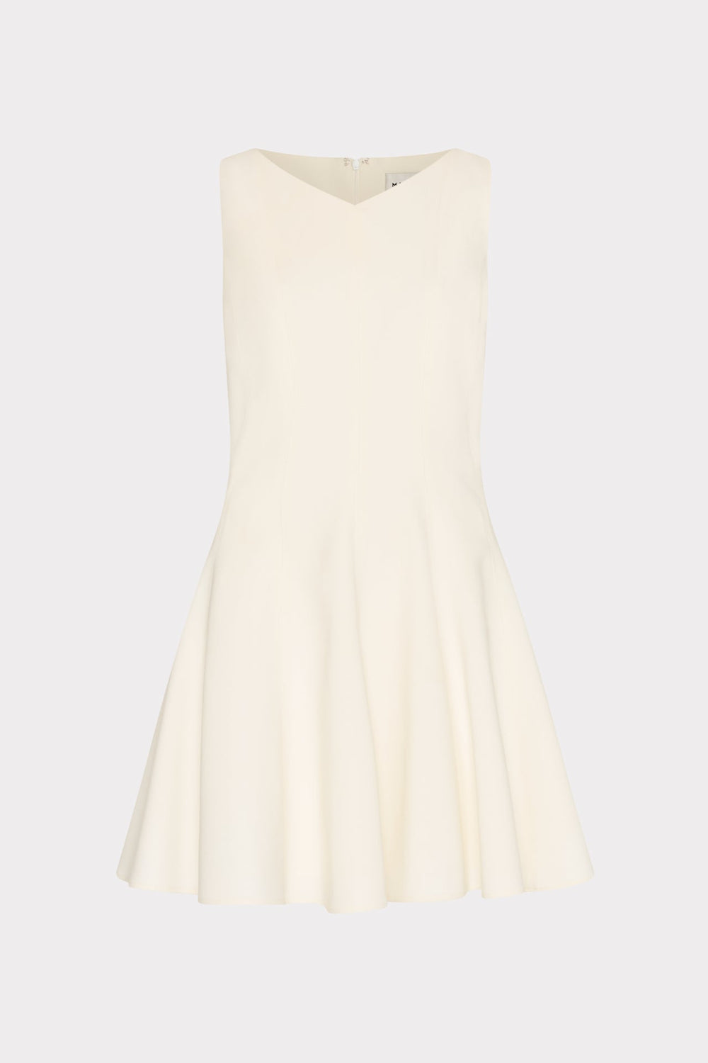 Sleeveless Stretch Cady Fit And Flare Dress Ecru | Milly Women