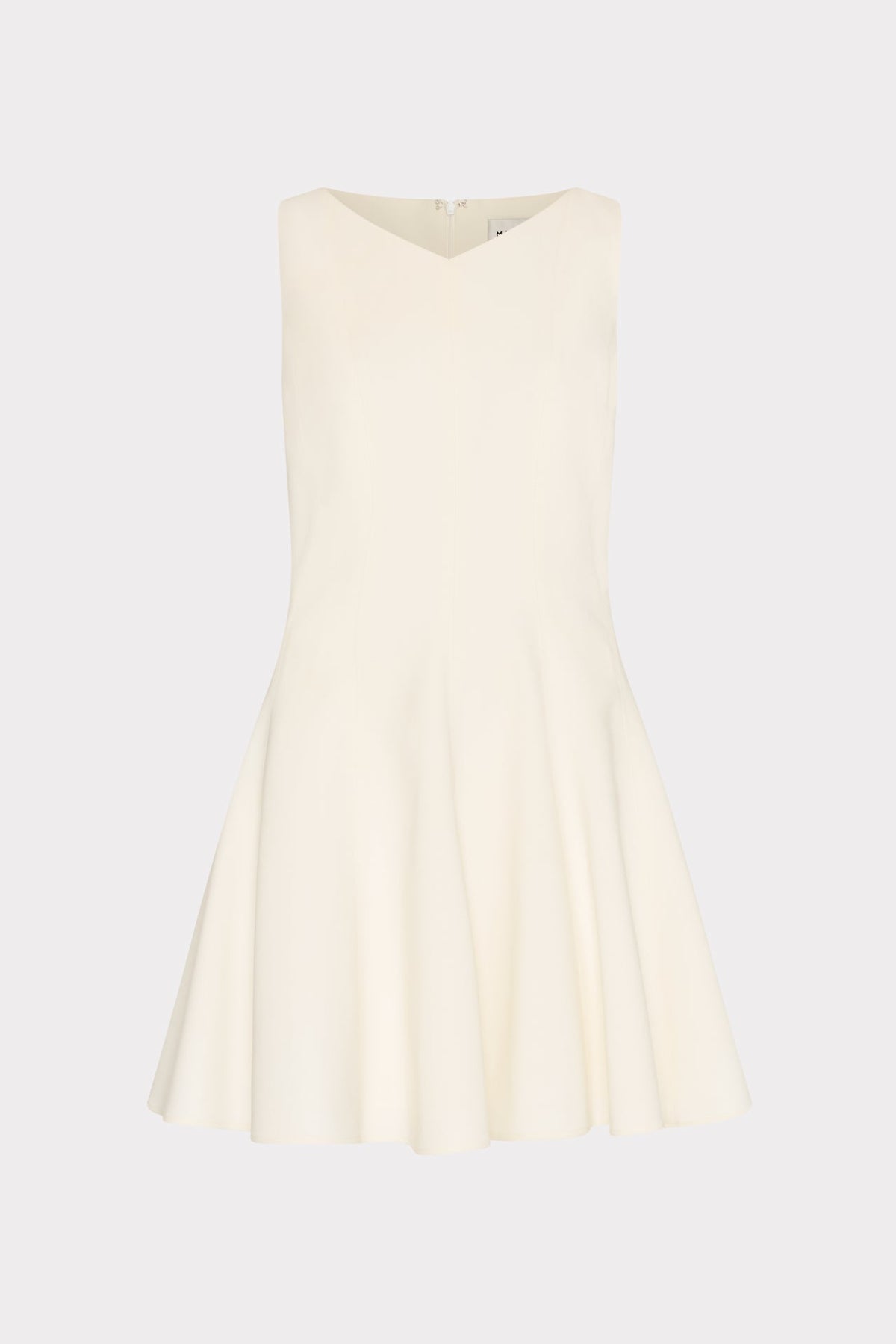 Sleeveless Stretch Cady Fit And Flare Dress Ecru | Milly Women