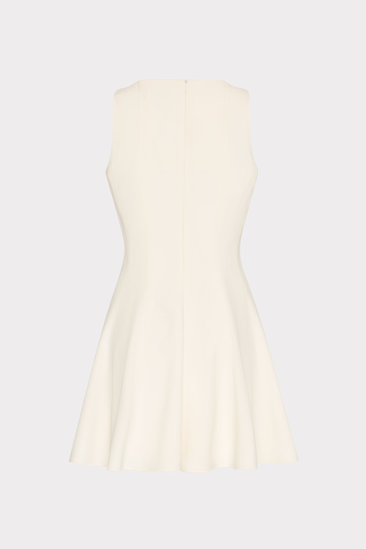 Sleeveless Stretch Cady Fit And Flare Dress Ecru | Milly Women