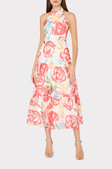 Hayden Floraison Rouge Organza Dress Red Multi | Milly Women