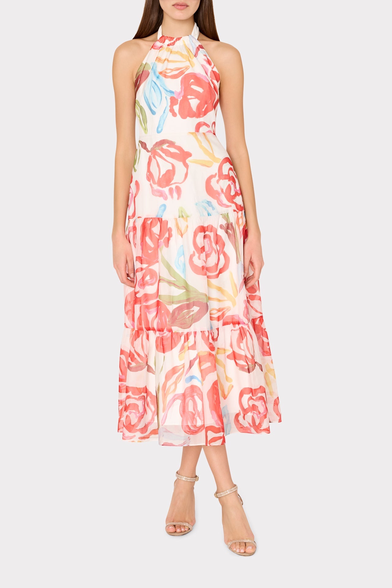 Hayden Floraison Rouge Organza Dress Red Multi | Milly Women