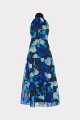 Hayden Watercolor Petals Organza Dress Blue Multi | Milly Women