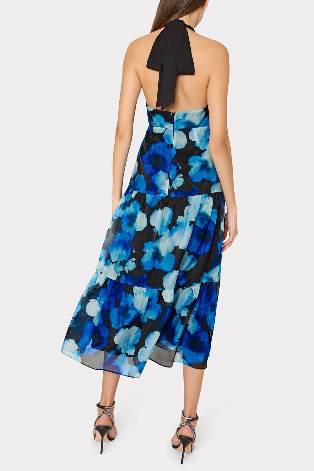 Hayden Watercolor Petals Organza Dress Blue Multi | Milly Women