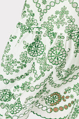 Hayden Scallop Eyelet Dress White/Green | Milly Women