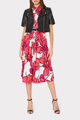 Cropped Short Sleeve Moto Jacket Black | Milly Women