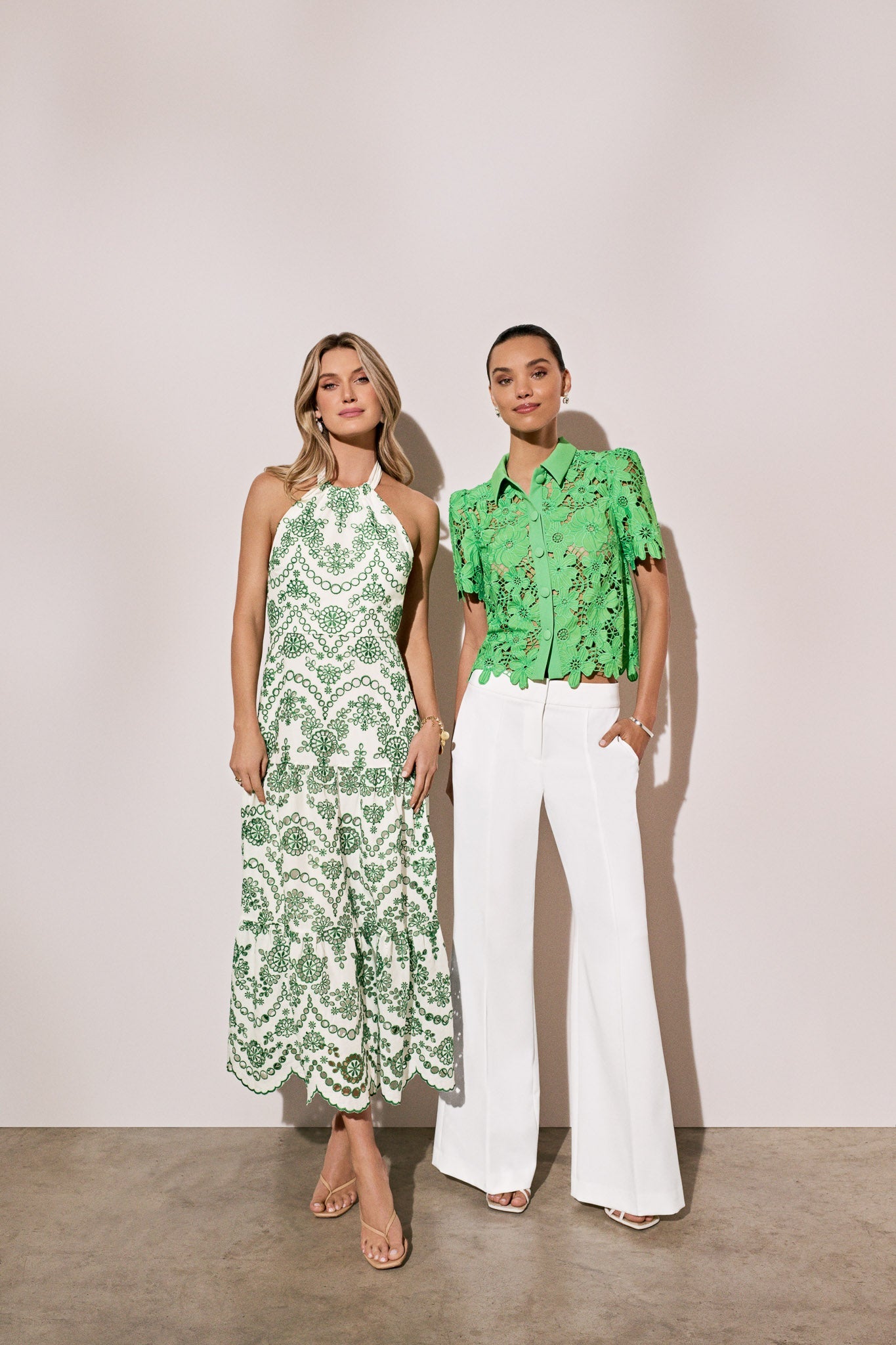 Addison Roja Lace Top Green | Milly Women