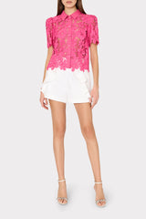 Addison Roja Lace Top Milly Pink | Milly Women