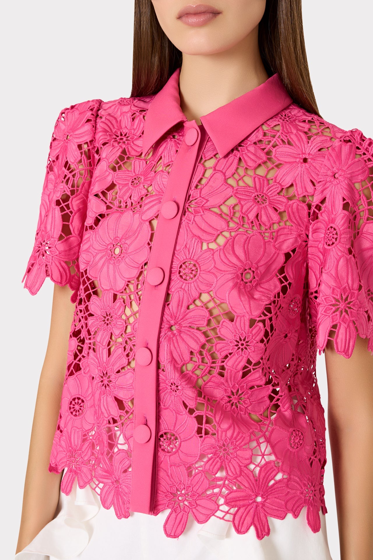 Addison Roja Lace Top Milly Pink | Milly Women