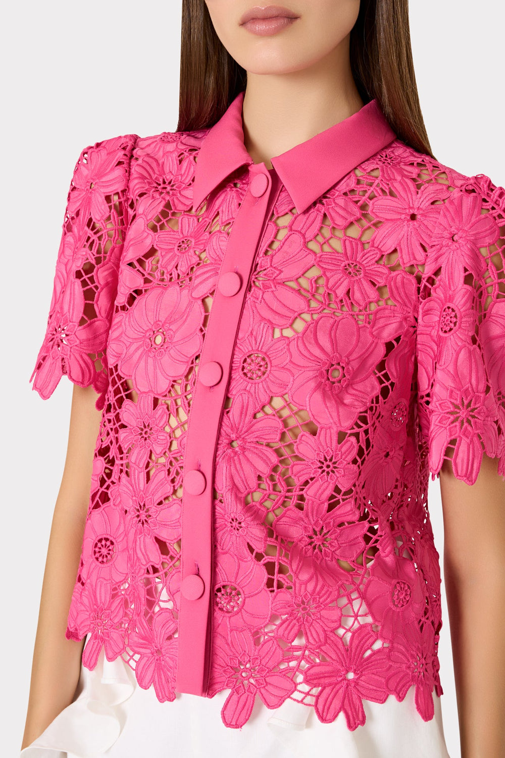 Addison Roja Lace Top Milly Pink | Milly Women