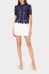 Addison Roja Lace Top Navy | Milly Women