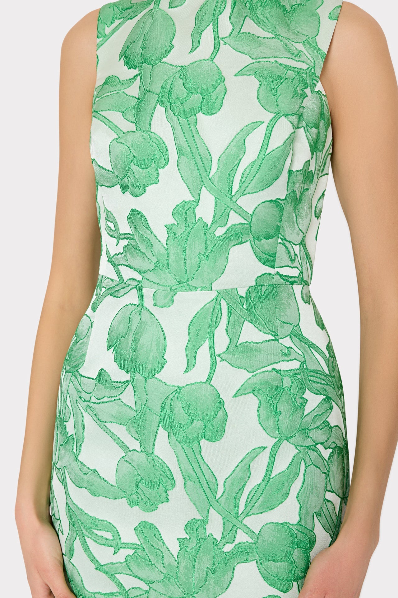 Leilani Tulip Jacquard Mini Dress Green Multi | Milly Women