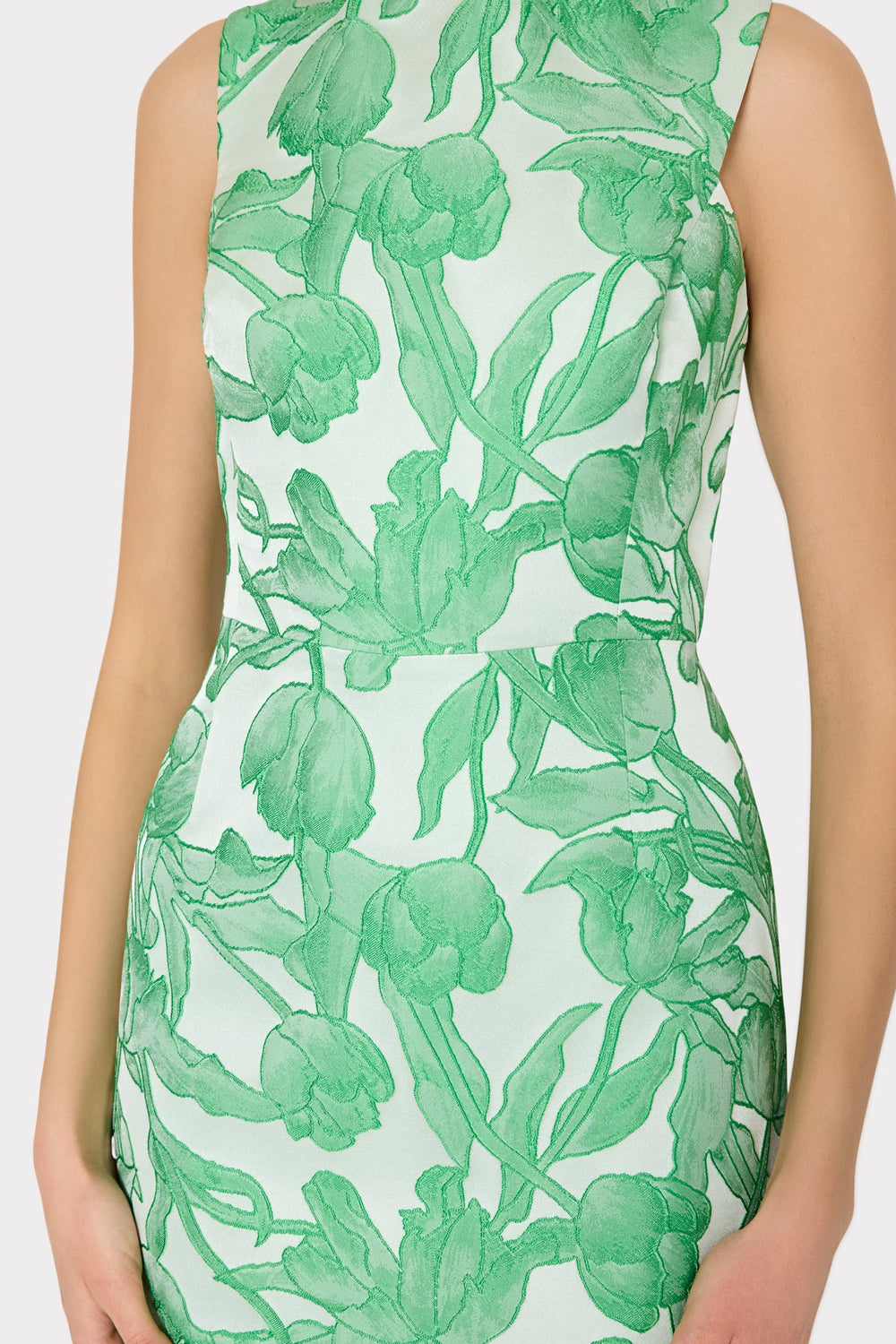 Leilani Tulip Jacquard Mini Dress Green Multi | Milly Women