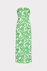 Tulip Jacquard Strapless Dress Green Multi | Milly Women