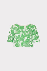 Tulip Jacquard Top Green Multi | Milly Women