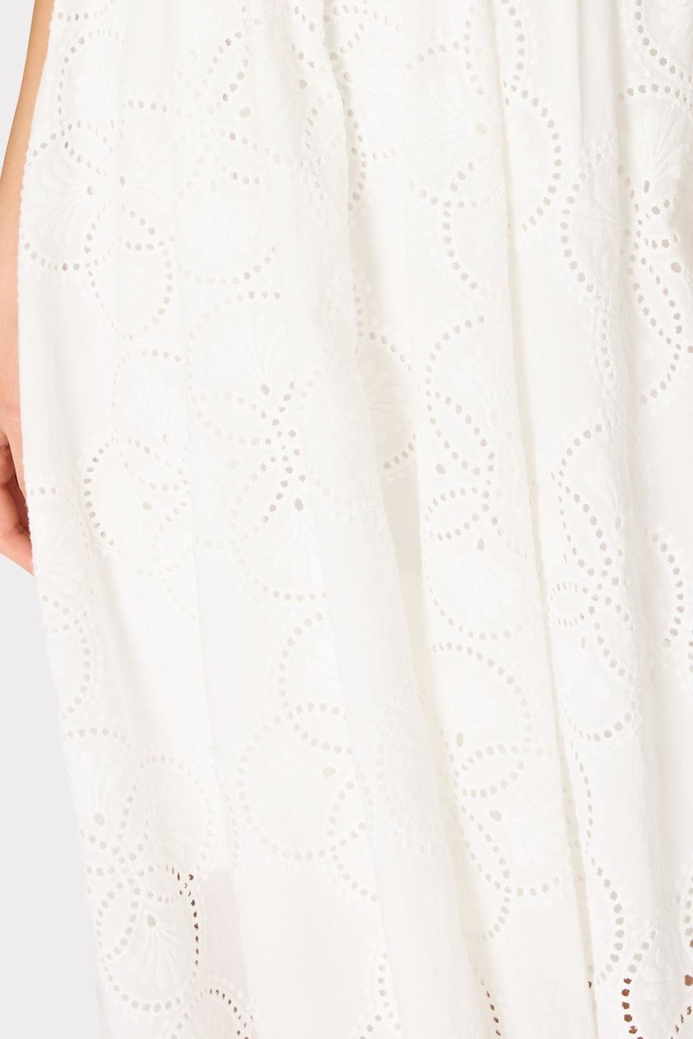 Geo Eyelet Knit Combo Midi Dress Ecru | Milly Women