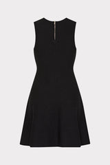 Floral Flare Knit Mini Dress Black/Ecru | Milly Women