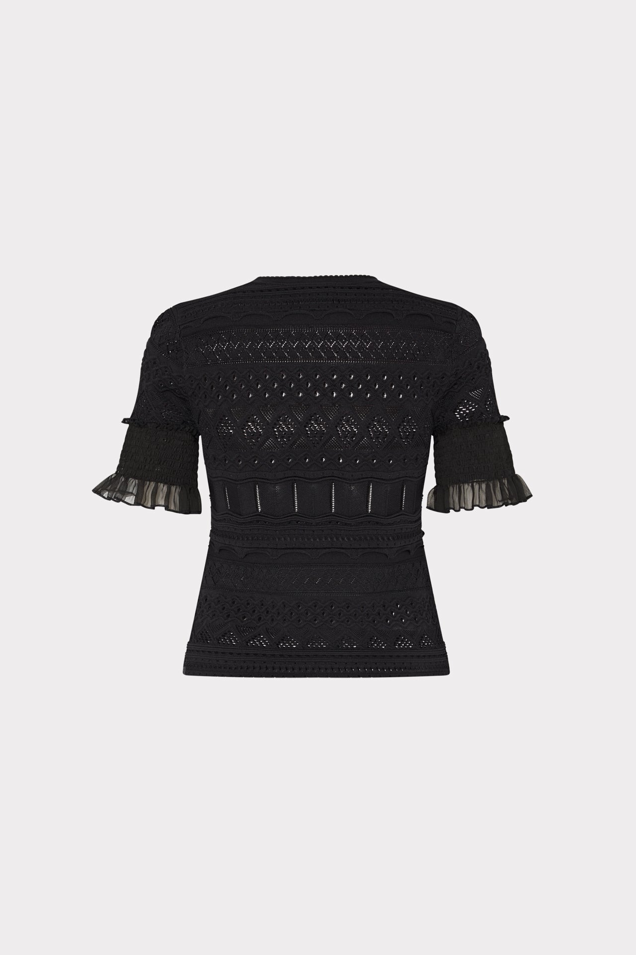 Smocked Finish Pointelle Top Black | Milly Women