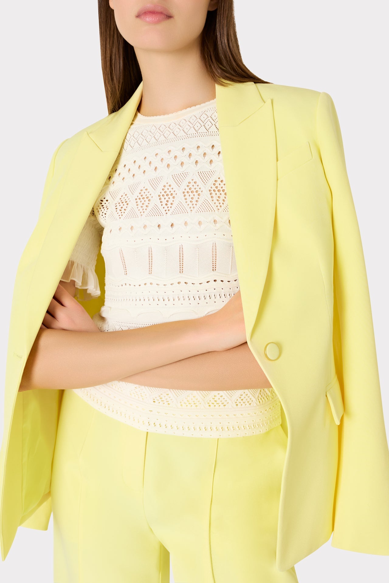 Smocked Finish Pointelle Top Ecru | Milly Women