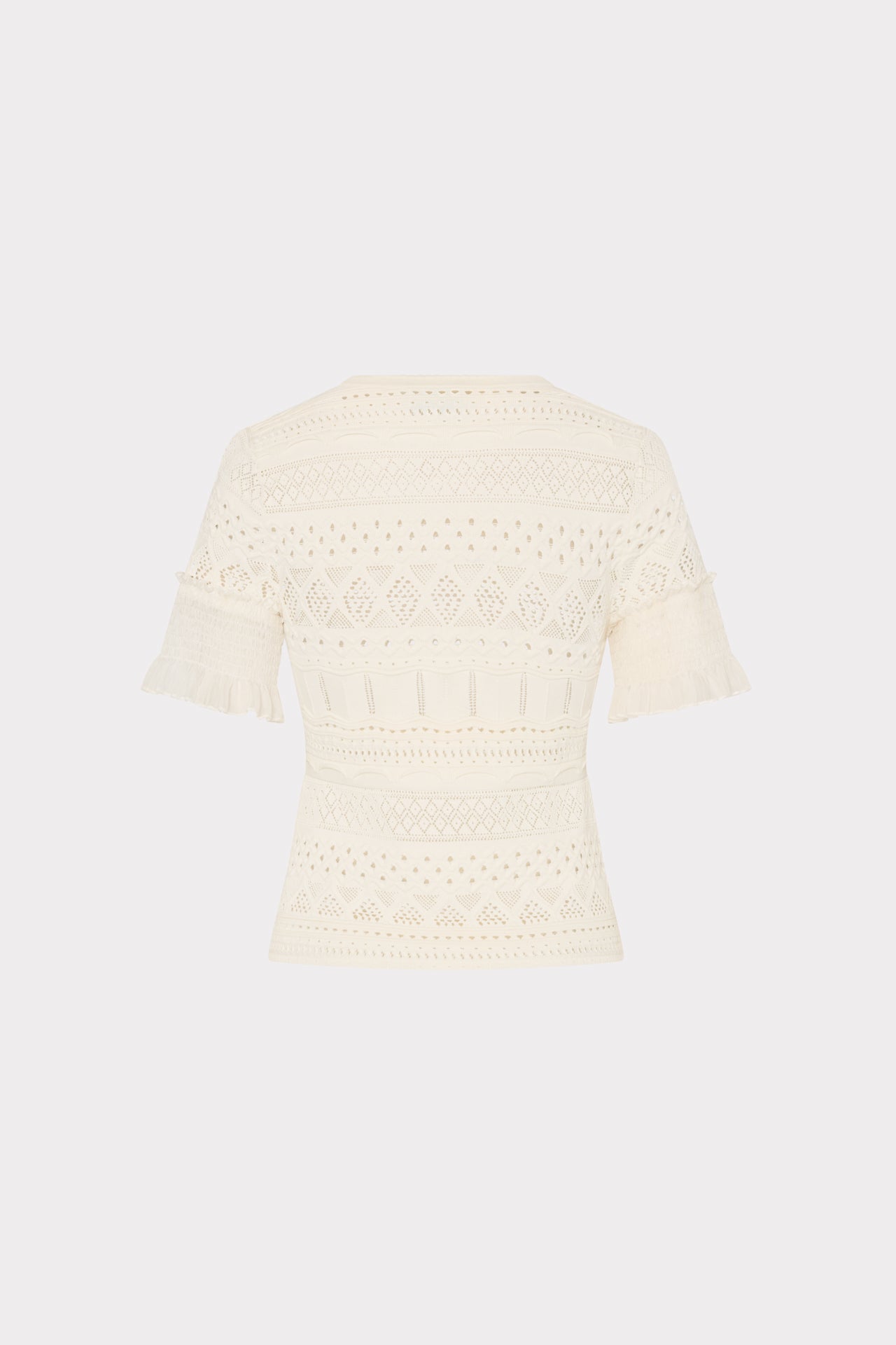Smocked Finish Pointelle Top Ecru | Milly Women