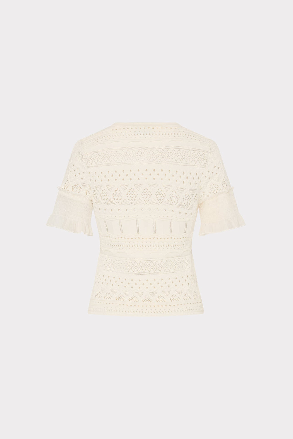 Smocked Finish Pointelle Top Ecru | Milly Women