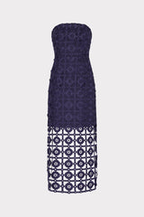 Kait Tile Lace Dress Navy | Milly Women