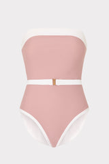 Ravello Strapless Color Block One Piece Beige/White | Milly Women