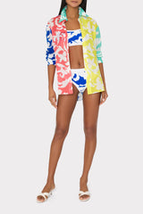 Lily Silhouette Cotton Voile Button Down Multi | Milly Women