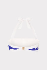 Lily Silhouette Bandeau Halter Top Blue/Ecru | Milly Women