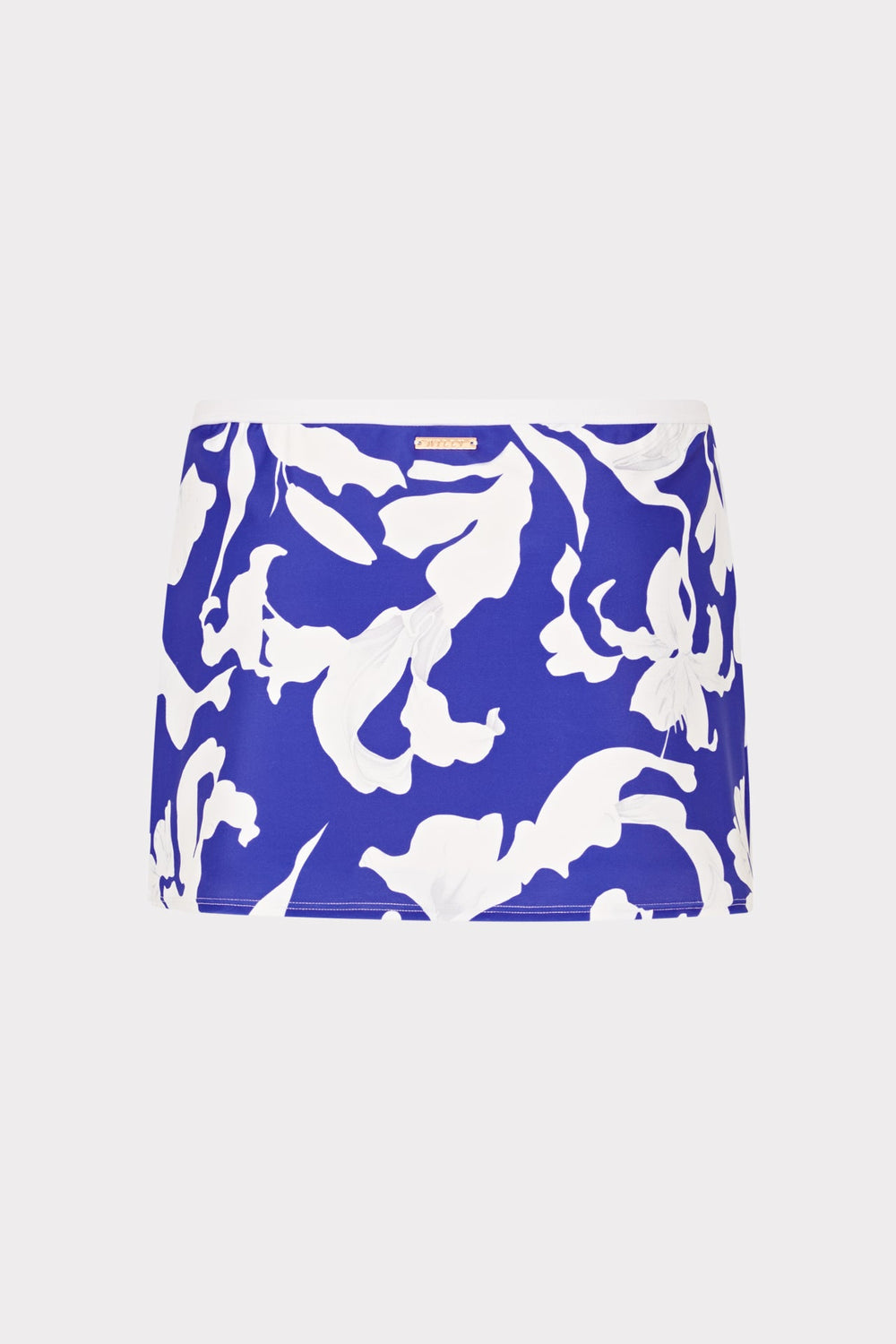 Lily Silhouette Swim Skirt Blue/Ecru | Milly Women
