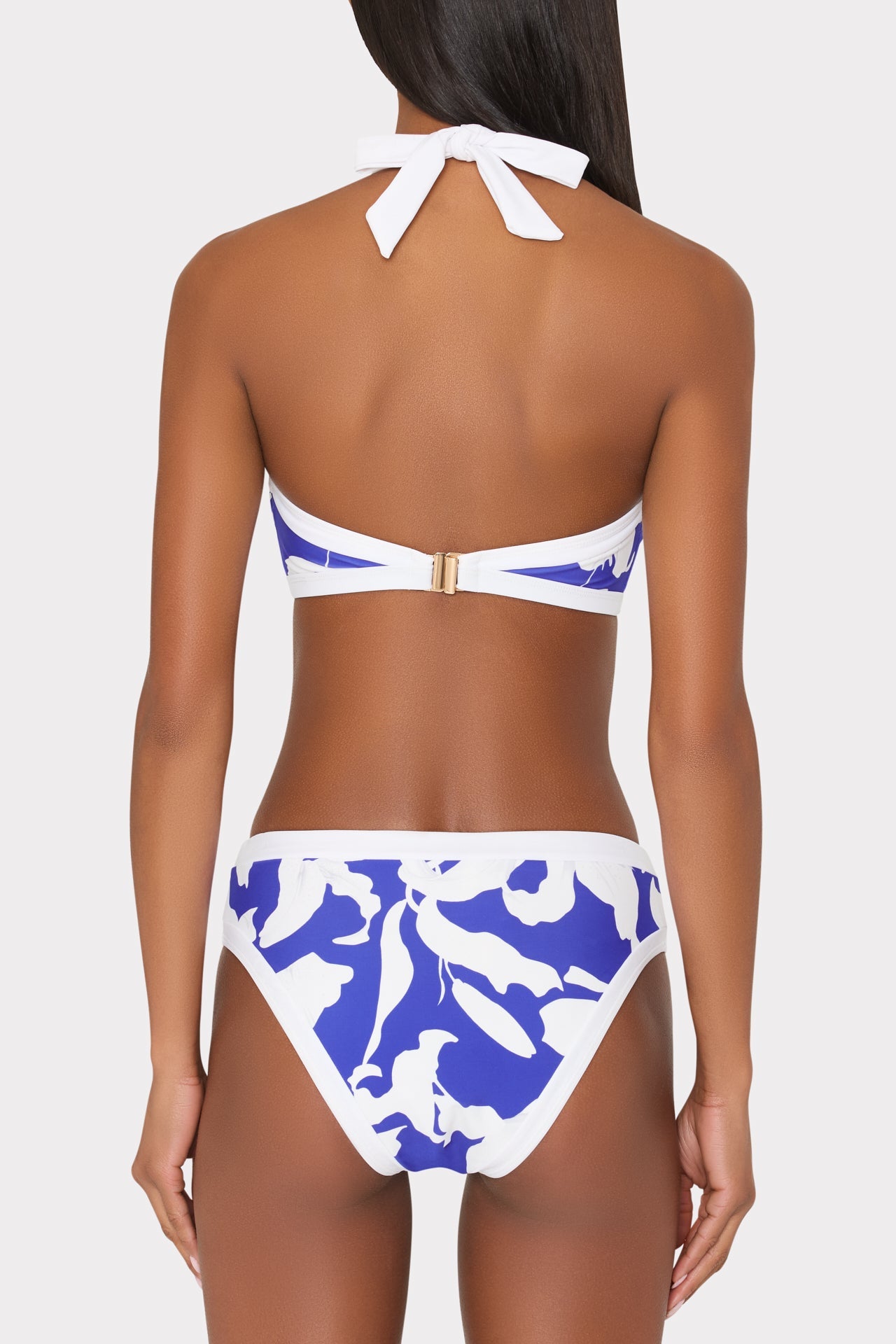 Lily Silhouette Bikini Bottom Blue/Ecru | Milly Women