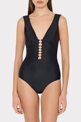 Gold Accent One Piece Black | Milly Women