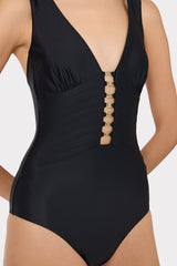 Gold Accent One Piece Black | Milly Women