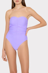 Solid Ruched One Piece Lilac | Milly Women