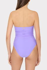 Solid Ruched One Piece Lilac | Milly Women